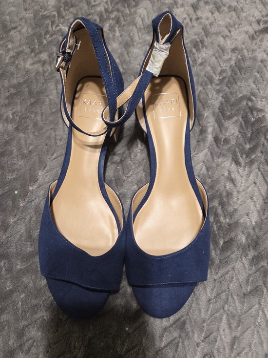 Kaari Blue Shoes - Kaari Blue Navy Open-Toe Ankle-Strap Heels